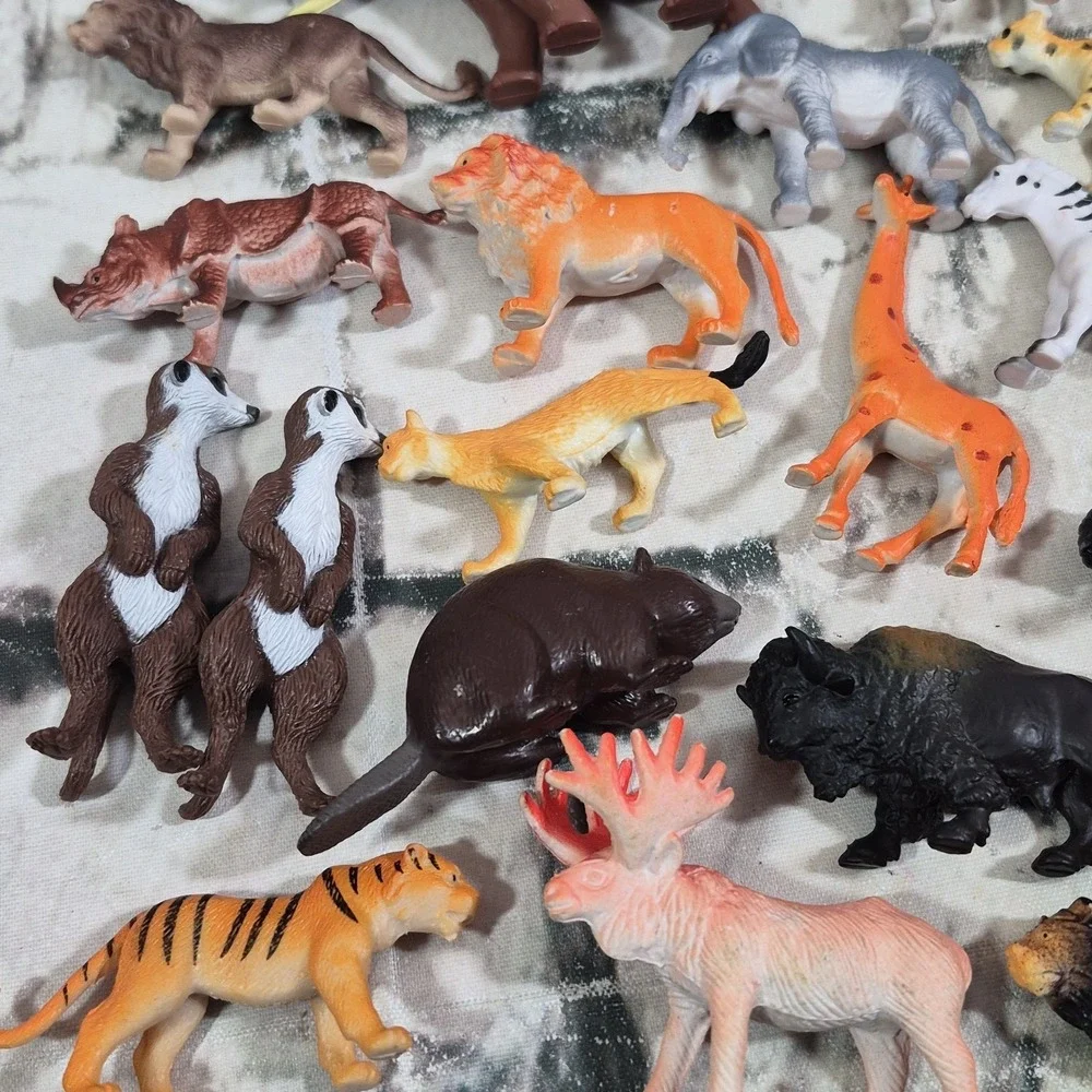 Animal Mini Figures Large Assorted Lot Of 58 Zoo Wildlife Science Nature